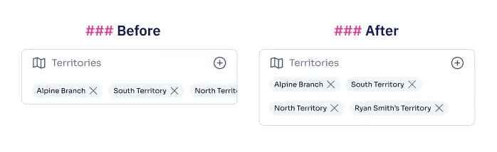 Before and after image of multi-select field